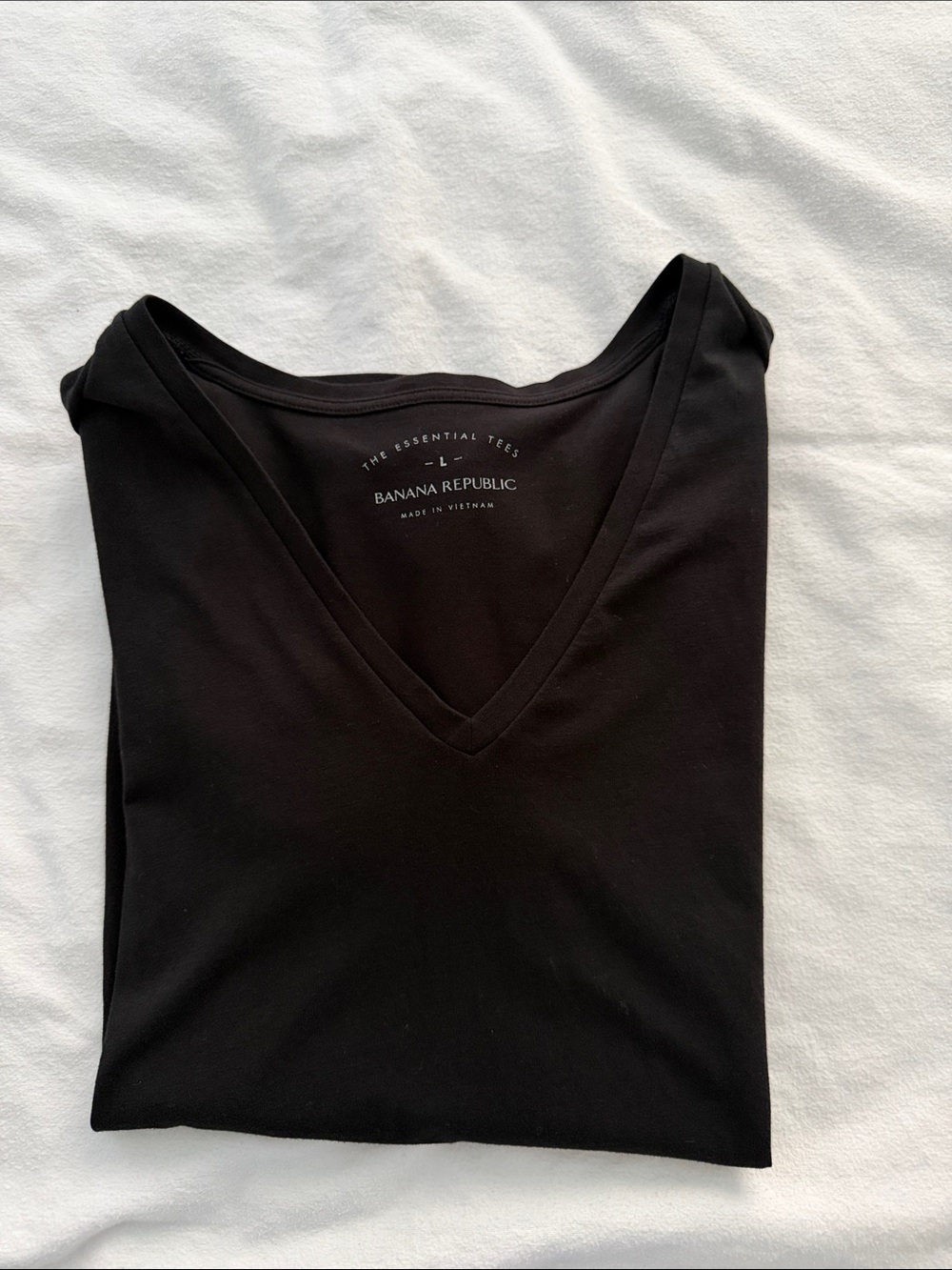 Banana Republic Black V-Neck Short Sleeve Tee